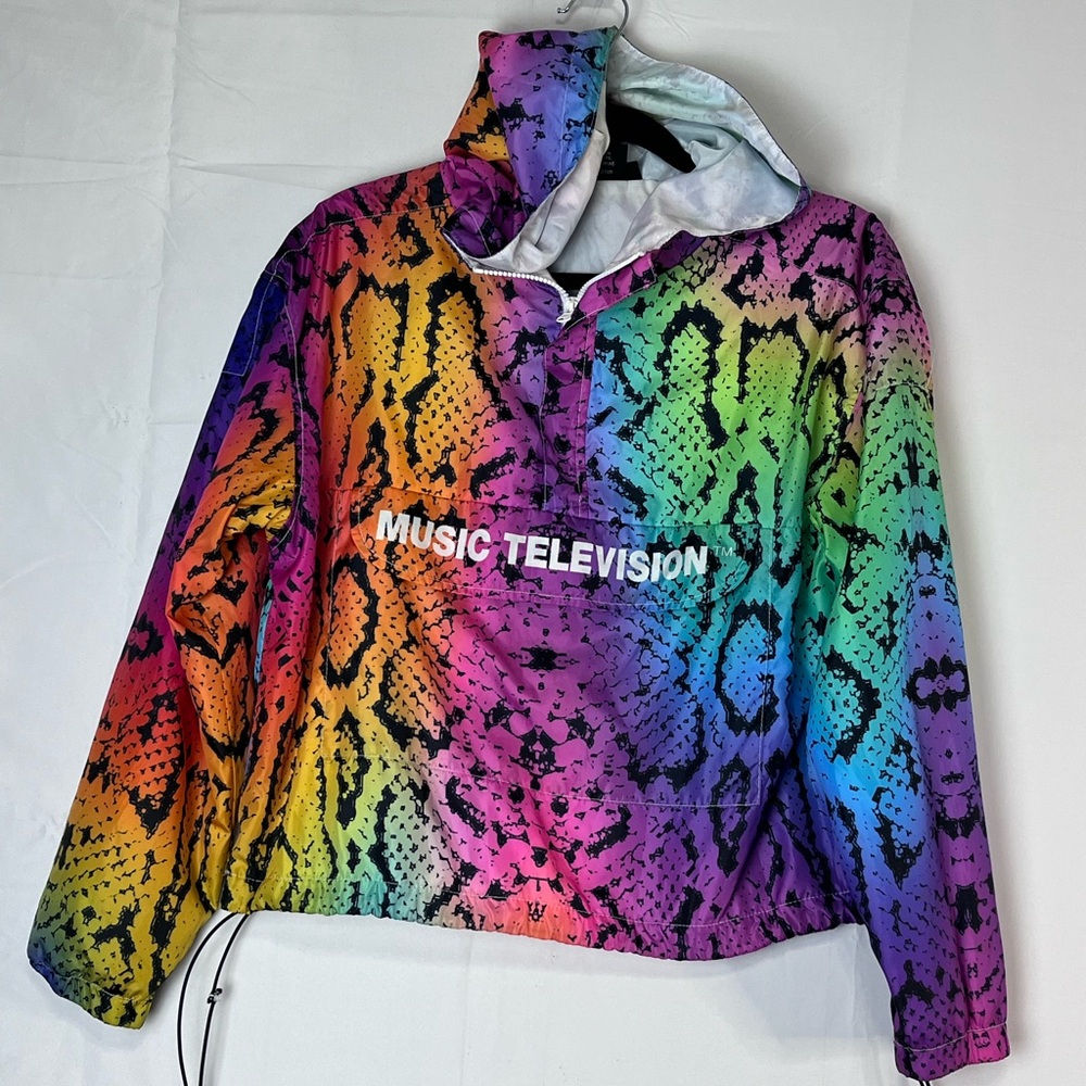 Vintage MTV Snakeskin Rainbow Windbreaker Jacket size M (H)